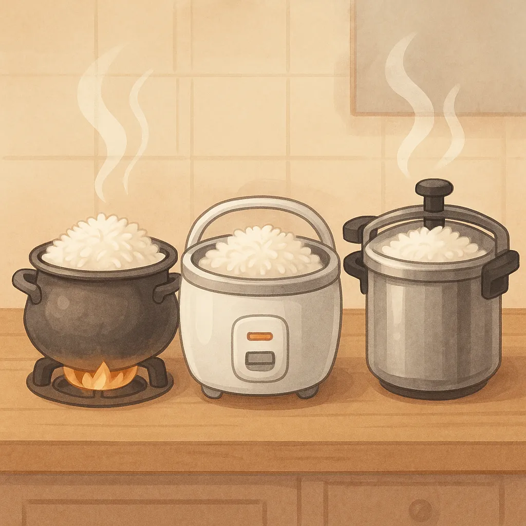 روش‌های پخت برنج: از دیگ سنتی تا قابلمه زودپز